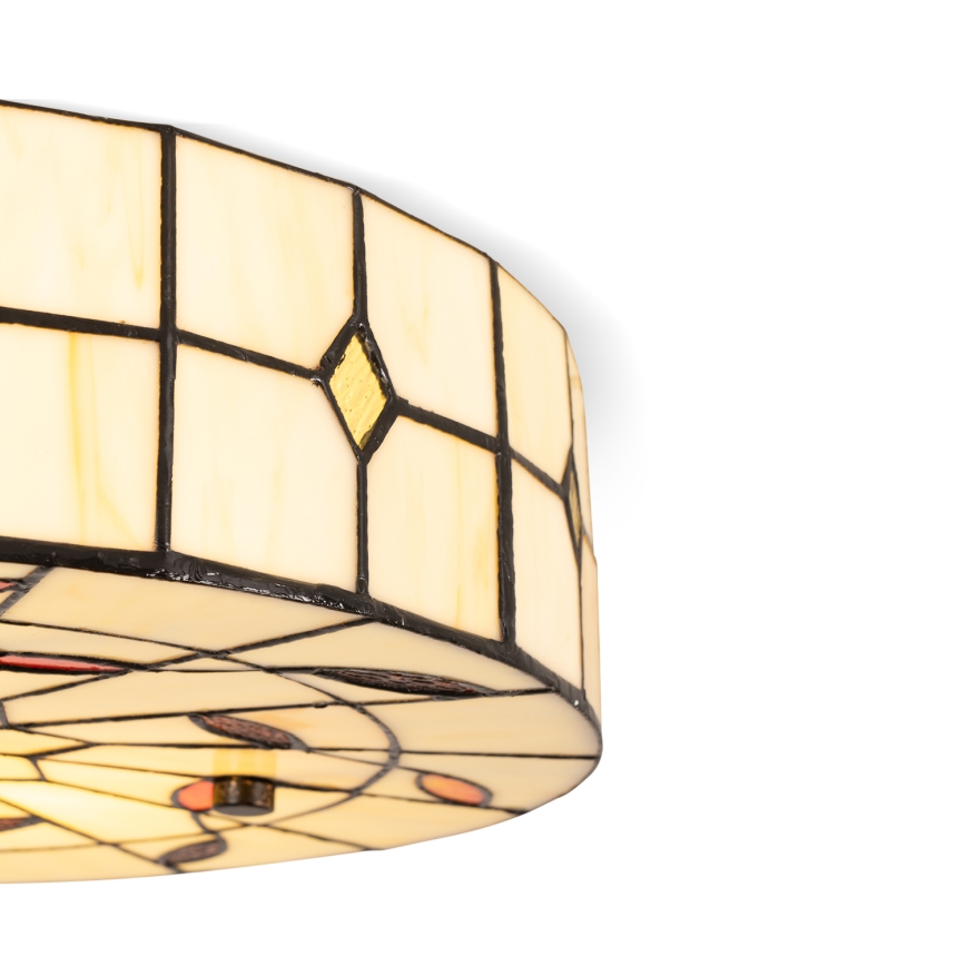 Brilagi - FOLIA Tiffany stained-glass ceiling light, 3xE27/60W/230V, Ø 40 cm
