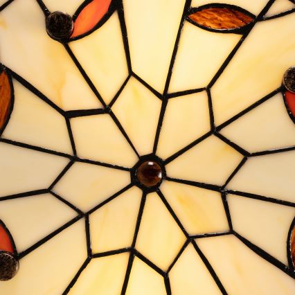 Brilagi - FOLIA Tiffany stained-glass ceiling light, 3xE27/60W/230V, Ø 40 cm