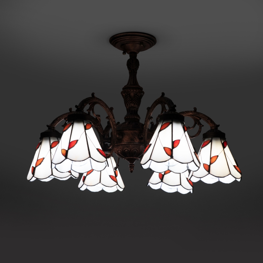 Brilagi - FOLIA Tiffany stained-glass flush-mount chandelier 6xE27/60W/230V pr. 60 cm