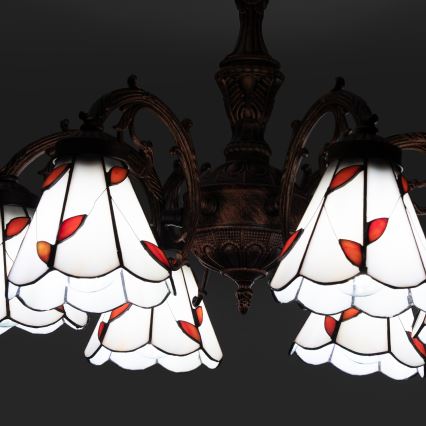 Brilagi - FOLIA Tiffany stained-glass flush-mount chandelier 6xE27/60W/230V pr. 60 cm