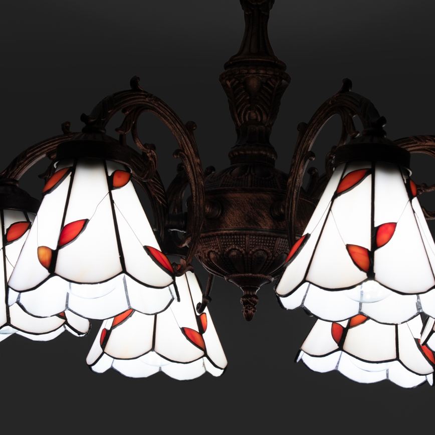 Brilagi - FOLIA Tiffany stained-glass flush-mount chandelier 6xE27/60W/230V pr. 60 cm