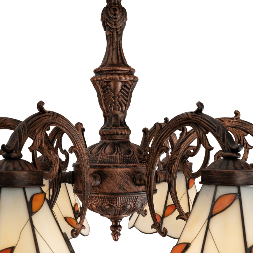 Brilagi - FOLIA Tiffany stained-glass flush-mount chandelier 6xE27/60W/230V pr. 60 cm