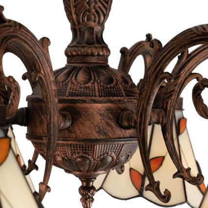 Brilagi - FOLIA Tiffany stained-glass flush-mount chandelier 6xE27/60W/230V pr. 60 cm