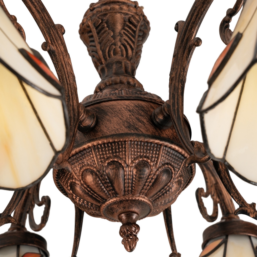 Brilagi - FOLIA Tiffany stained-glass flush-mount chandelier 6xE27/60W/230V pr. 60 cm