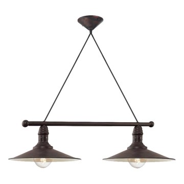 Brilagi - FORGE Cable-Hung Pendant 2xE27/60W/230V Black