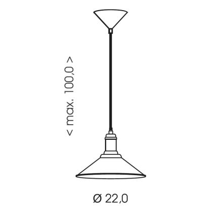 Brilagi - FORGE Cable Pendant 1xE27/60W/230V Ø 22 cm Black