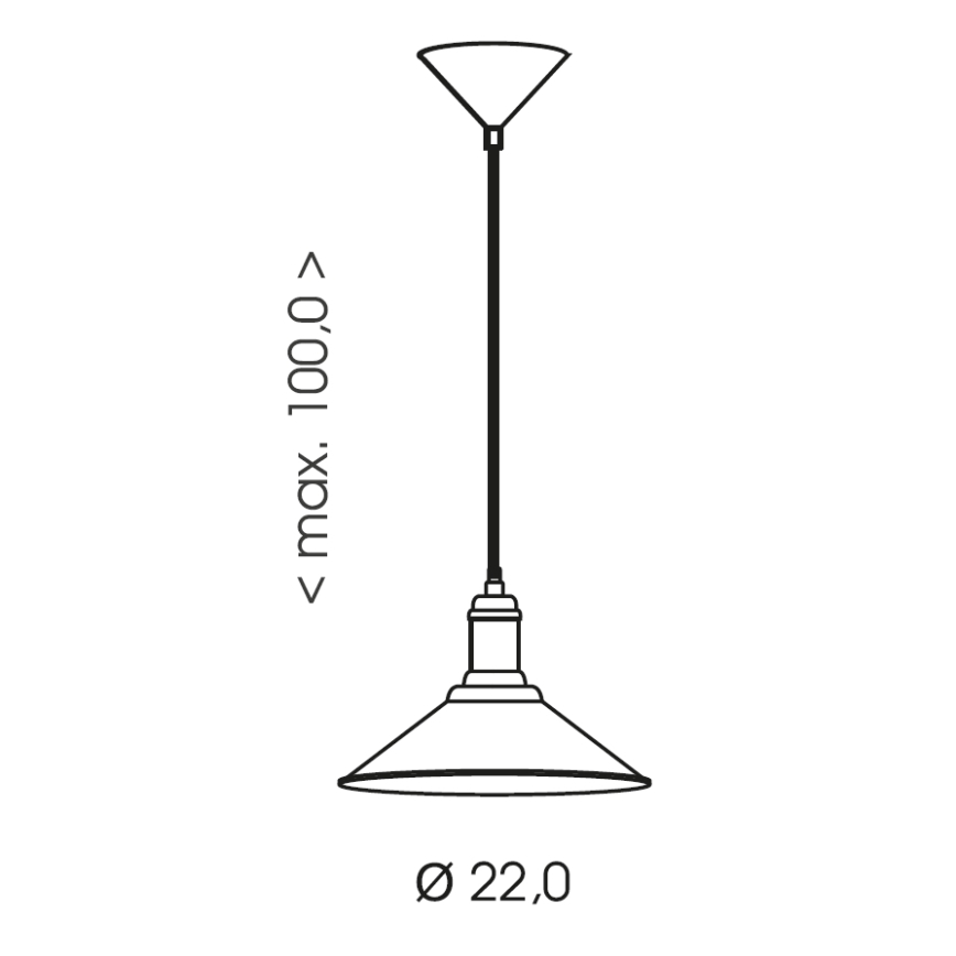 Brilagi - FORGE Cable Pendant 1xE27/60W/230V Ø 22 cm Black