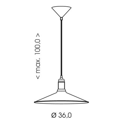 Brilagi - FORGE Cable Pendant Light 1xE27/60W/230V Ø36 cm Copper/Patina