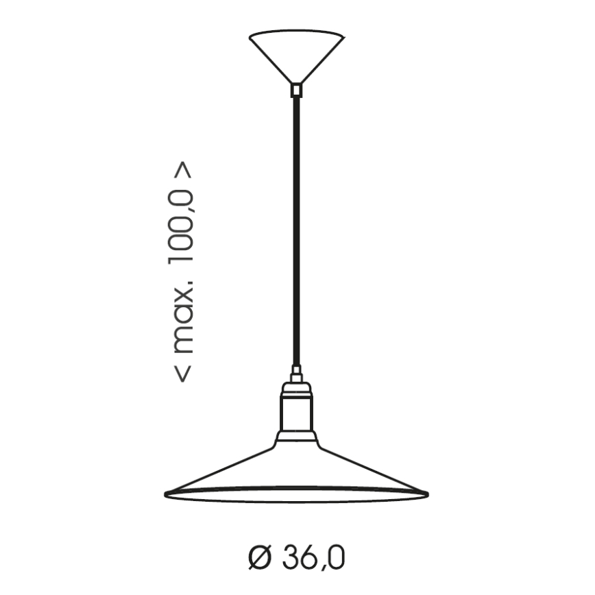 Brilagi - FORGE Cable Pendant Light 1xE27/60W/230V Ø36 cm Copper/Patina