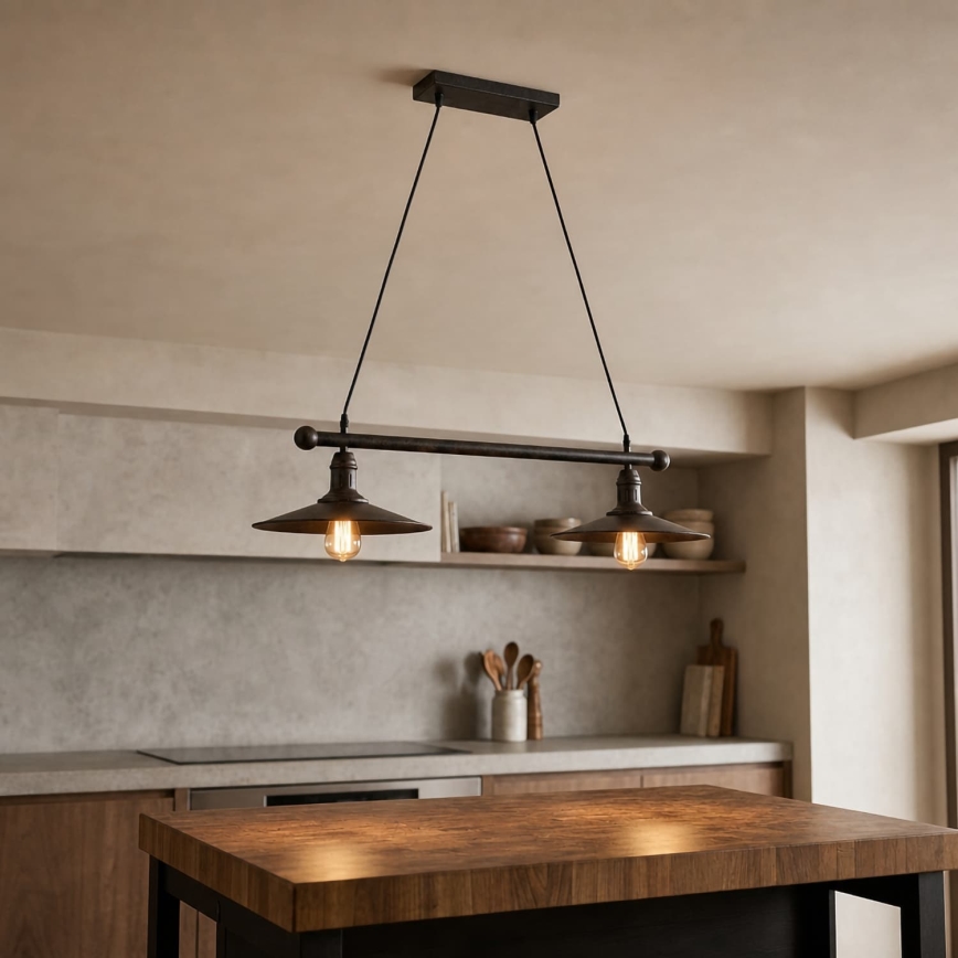 BRILAGI - FORGE Cable Pendant Light 2xE27/60W/230V, Brown