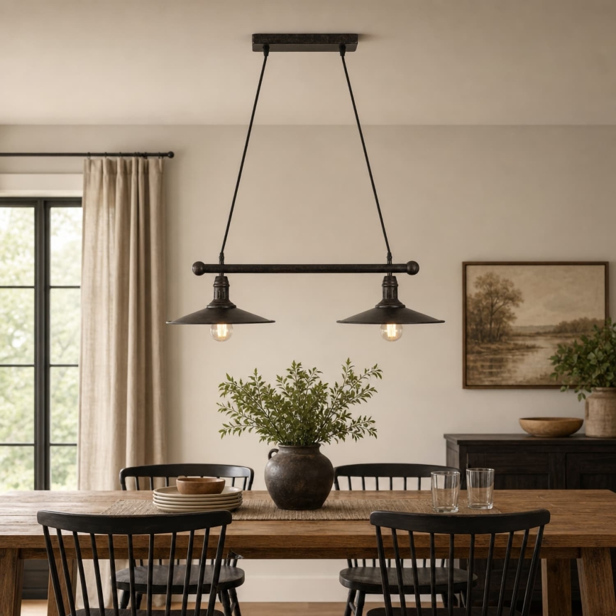 BRILAGI - FORGE Cable Pendant Light 2xE27/60W/230V, Brown