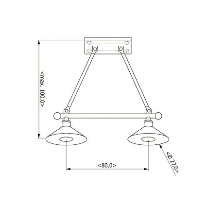 BRILAGI - FORGE Cable Pendant Light 2xE27/60W/230V, Brown