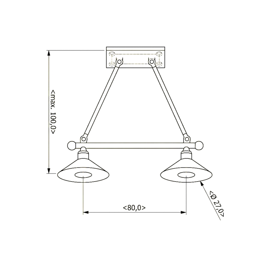 BRILAGI - FORGE Cable Pendant Light 2xE27/60W/230V, Brown