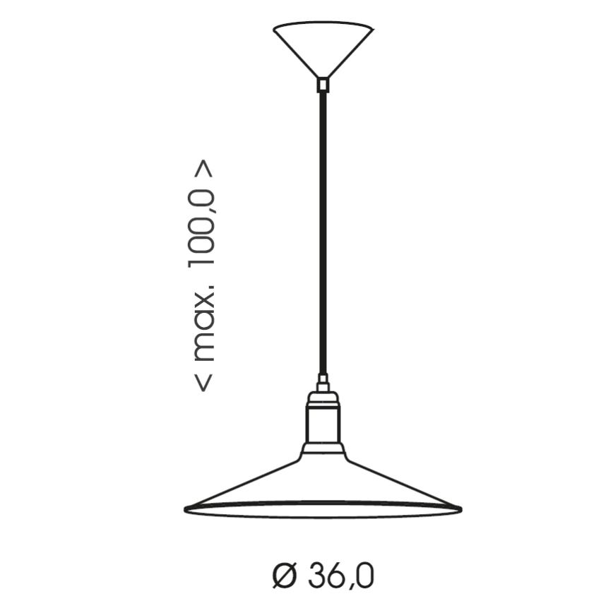 Brilagi - FORGE cable-suspended pendant 1xE27/60W/230V Ø 36 cm black
