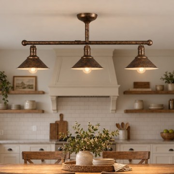 BRILAGI - FORGE Rod Chandelier 3xE27/60W/230V Patina/Copper