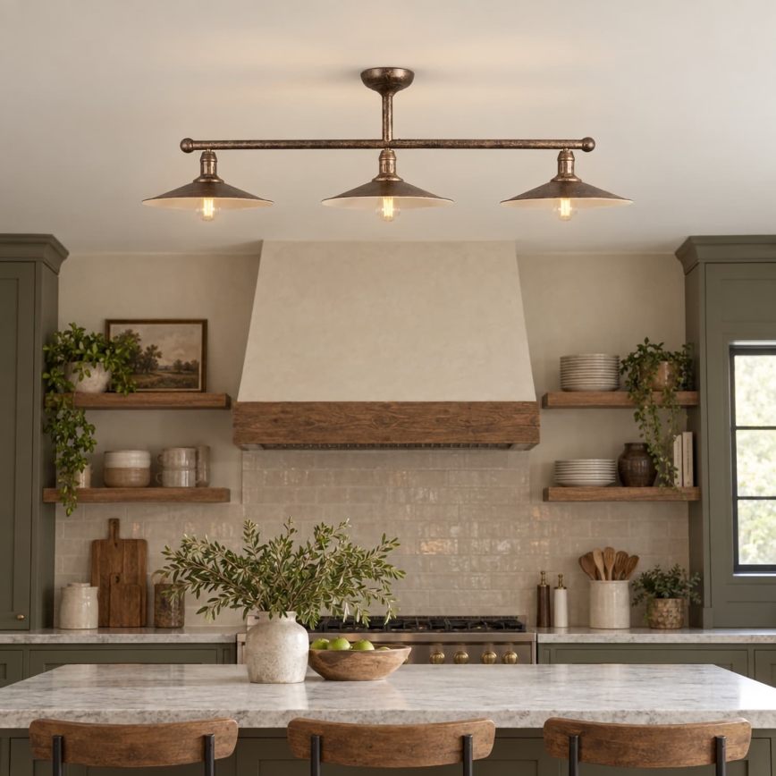 BRILAGI - FORGE Rod-Mounted Chandelier 3xE27/60W/230V Copper/Patina