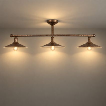 BRILAGI - FORGE Rod-Mounted Chandelier 3xE27/60W/230V Copper/Patina