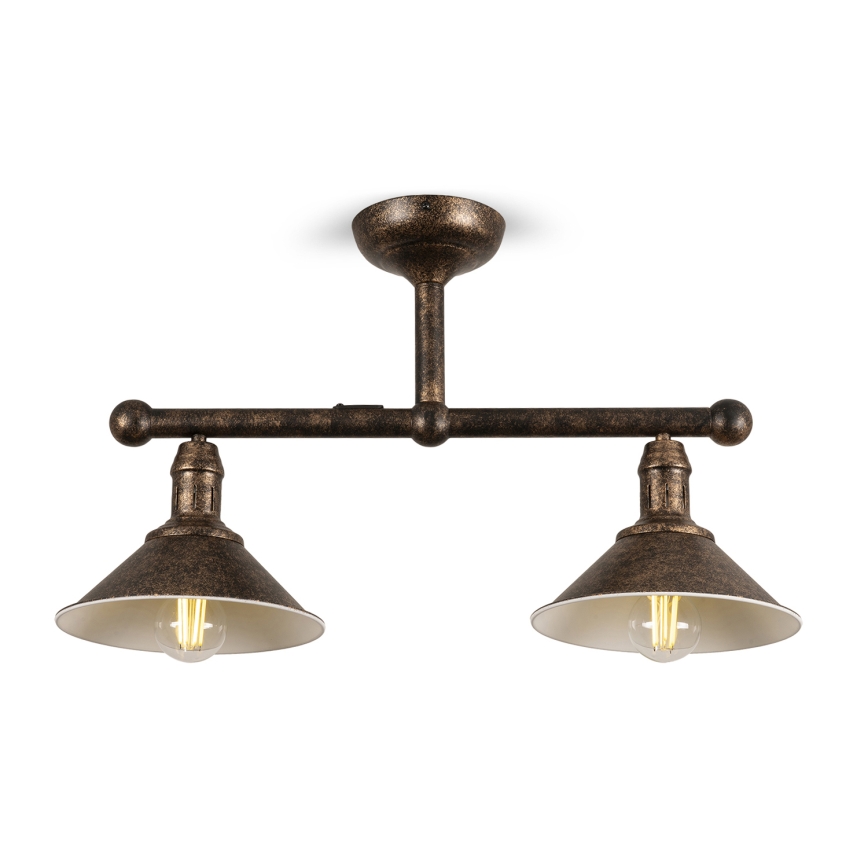 BRILAGI - FORGE Rod-Mounted Pendant 2xE27/60W/230V Copper/Patina