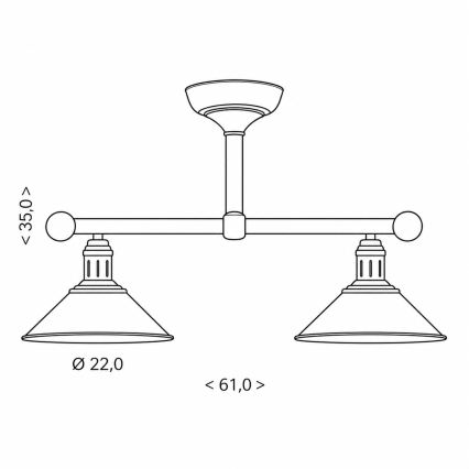 BRILAGI - FORGE Rod-Mounted Pendant 2xE27/60W/230V Copper/Patina