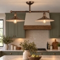 BRILAGI - FORGE Rod-Mounted Pendant 2xE27/60W/230V Copper/Patina