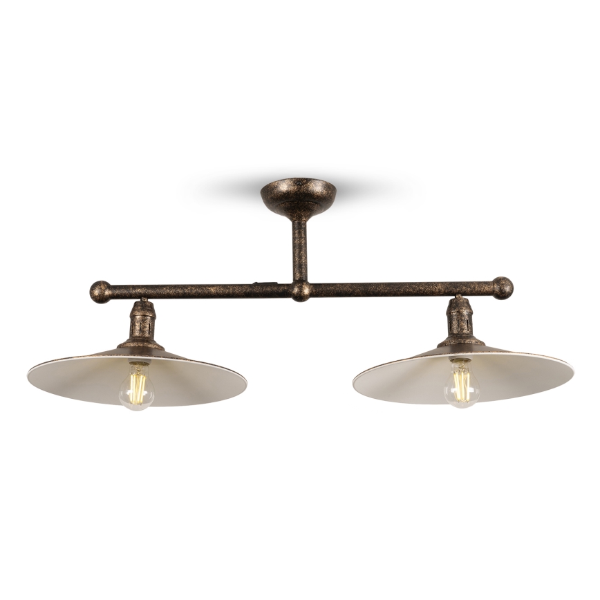 BRILAGI - FORGE Rod-Mounted Pendant 2xE27/60W/230V Copper/Patina