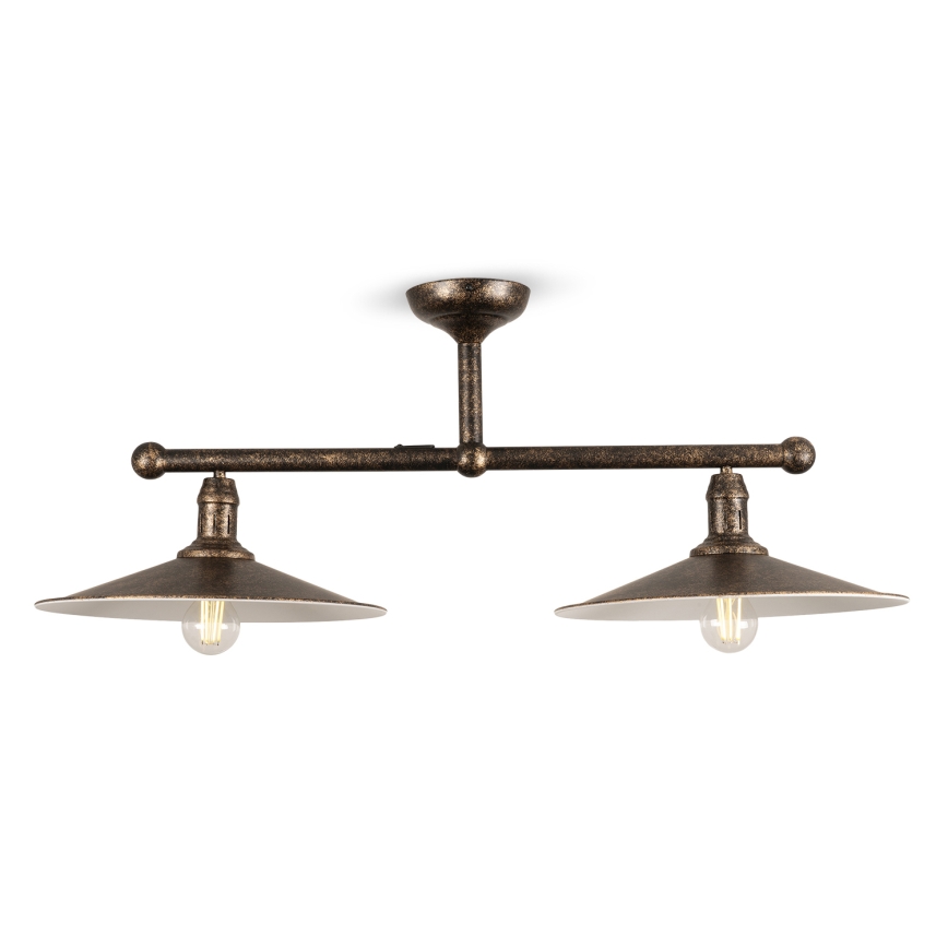 BRILAGI - FORGE Rod-Mounted Pendant 2xE27/60W/230V Copper/Patina