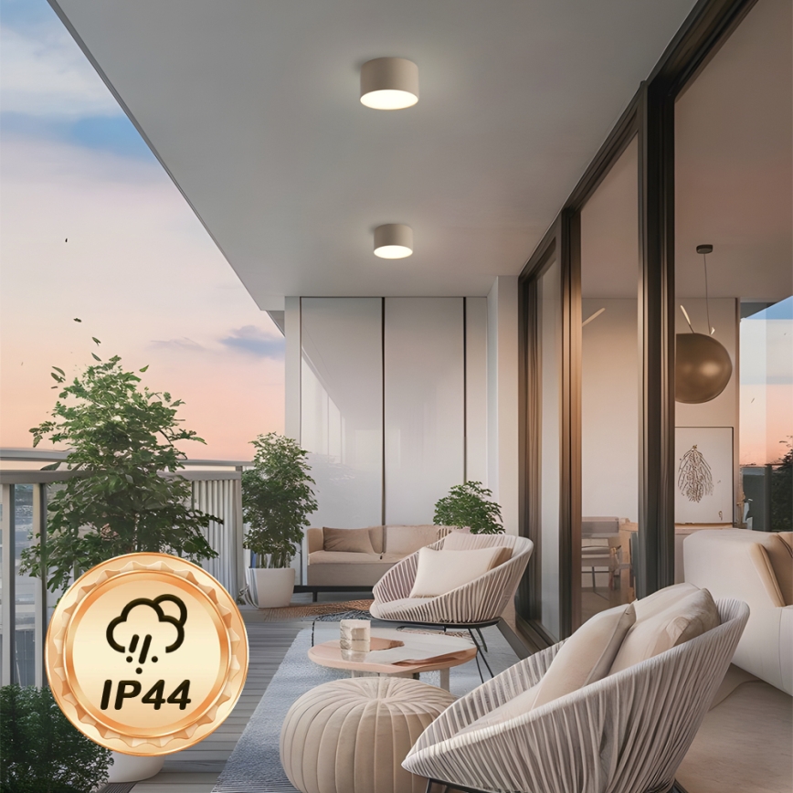 Brilagi - FORIS LED Bathroom Ceiling Light LED/9W/230V Ø 9 cm Beige IP44 CRI 90