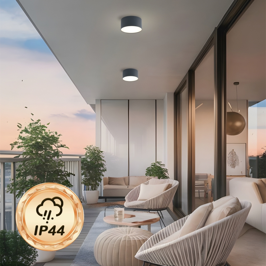 Brilagi - LED Bathroom Ceiling Light FORIS LED/14W/230V dia. 12 cm Anthracite IP44