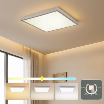 Brilagi - FRAME LED Bathroom Ceiling Light 50W, 230V, selectable 3000/4000/6000K, 60x60 cm, IP44, Silver