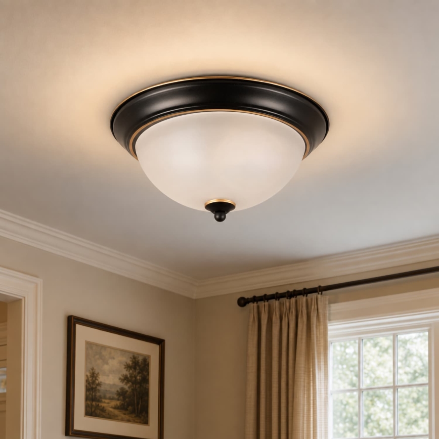 BRILAGI - FRESCO Ceiling Light 2x E27/40W/230V, Ø 28 cm, Black/Gold