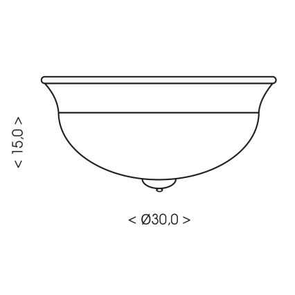 Brilagi - FRESCO Ceiling Light 2x E27/40W/230V, Ø 30 cm, Brass