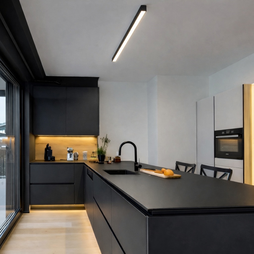 Brilagi - FULLDAY LED Surface-Mounted Ceiling Light, 20/30/40W, 230V, 2700/4000/6000K, 120 cm, Black