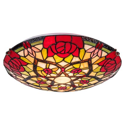 Brilagi - GARLAN Tiffany stained-glass ceiling light 2x E27/60W/230V