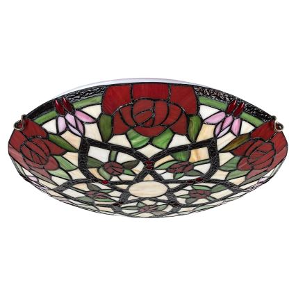 Brilagi - GARLAN Tiffany stained-glass ceiling light 2x E27/60W/230V