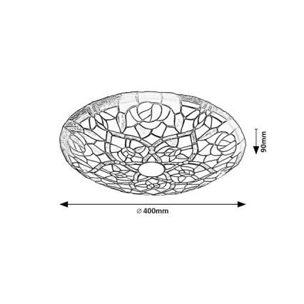 Brilagi - GARLAN Tiffany stained-glass ceiling light 2x E27/60W/230V