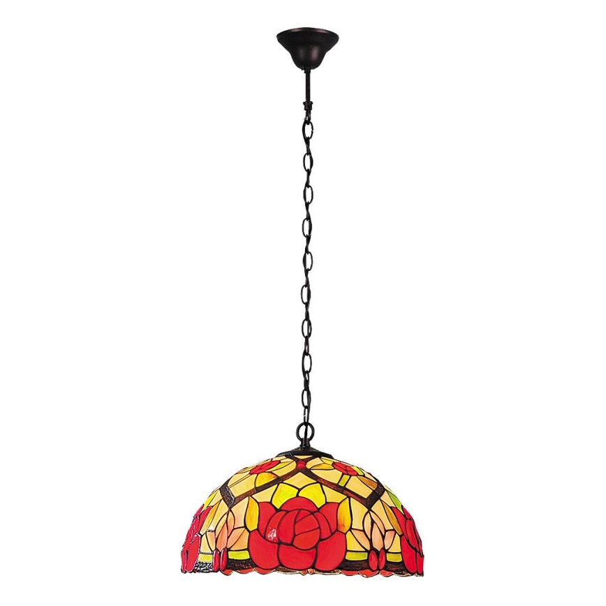 Brilagi - GARLAN Tiffany stained-glass chain-hung chandelier 2xE27/60W/230V
