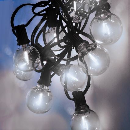 Brilagi - LED Outdoor Decorative String Lights GIRLANDA 25xE12/0.8W/230V 20m IP44 Cool White