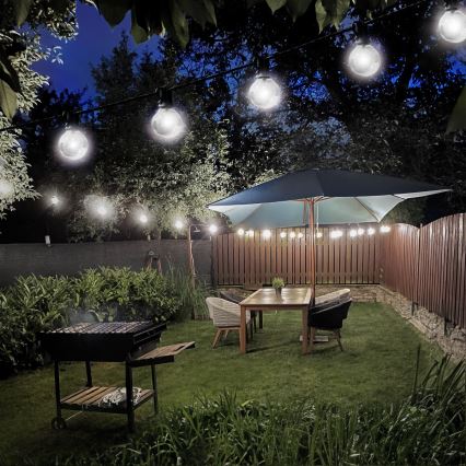 Brilagi - LED Outdoor Decorative String Lights GIRLANDA 25xE12/0.8W/230V 20m IP44 Cool White