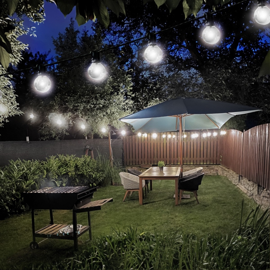 Brilagi - LED Outdoor Decorative String Lights GIRLANDA 25xE12/0.8W/230V 20m IP44 Cool White
