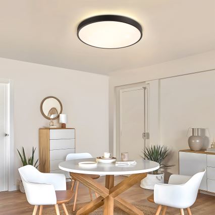 Brilagi - Dimmable LED Ceiling Light GLASS POOL DOUBLE LED/60W/230V 3000-6000K 50 cm Black + Remote Control