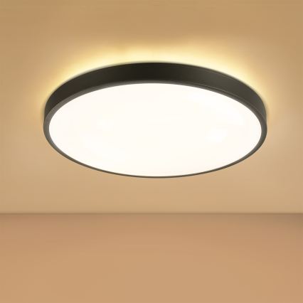 Brilagi - Dimmable LED Ceiling Light GLASS POOL DOUBLE LED/60W/230V 3000-6000K 50 cm Black + Remote Control
