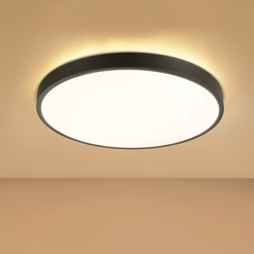 Brilagi - Dimmable LED Ceiling Light GLASS POOL DOUBLE LED/60W/230V 3000-6000K 50 cm Black + Remote Control