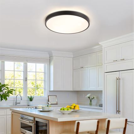 Brilagi - Dimmable LED Ceiling Light GLASS POOL DOUBLE LED/60W/230V 3000-6000K 50 cm Black + Remote Control