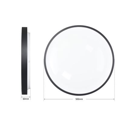 Brilagi - Dimmable LED Ceiling Light GLASS POOL DOUBLE LED/60W/230V 3000-6000K 50 cm Black + Remote Control