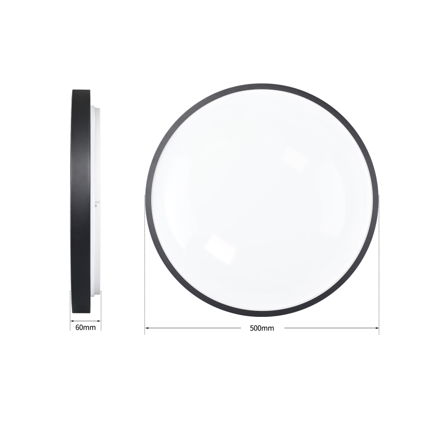 Brilagi - Dimmable LED Ceiling Light GLASS POOL DOUBLE LED/60W/230V 3000-6000K 50 cm Black + Remote Control