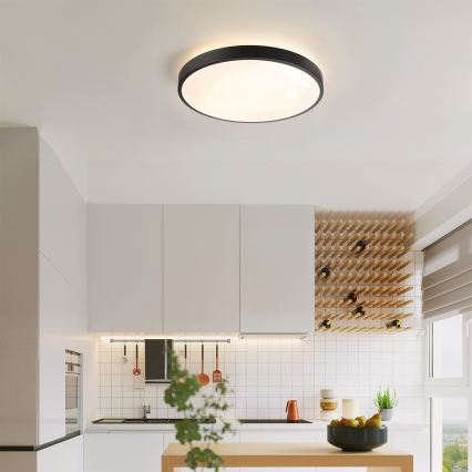 Brilagi - GLASS POOL DOUBLE Dimmable LED Ceiling Light LED/48W/230V 3000-6000K 40 cm Black + Remote Control