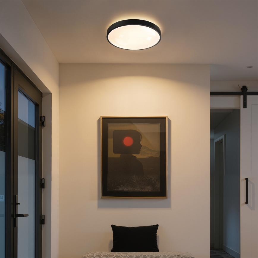 Brilagi - GLASS POOL DOUBLE Dimmable LED Ceiling Light LED/48W/230V 3000-6000K 40 cm Black + Remote Control