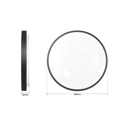 Brilagi - GLASS POOL DOUBLE Dimmable LED Ceiling Light LED/48W/230V 3000-6000K 40 cm Black + Remote Control