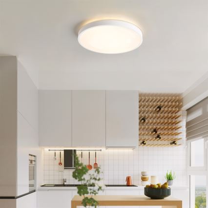 Brilagi - GLASS POOL DOUBLE LED Dimmable Ceiling Light, 48W/230V, Tunable 3000–6000K, 40 cm, White + Remote Control