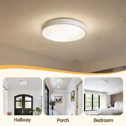 Brilagi - GLASS POOL DOUBLE LED Dimmable Ceiling Light, 48W/230V, Tunable 3000–6000K, 40 cm, White + Remote Control